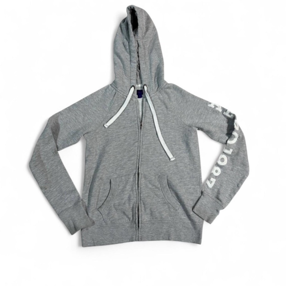 Aeropostale Grey zip up hoodie with white logo
